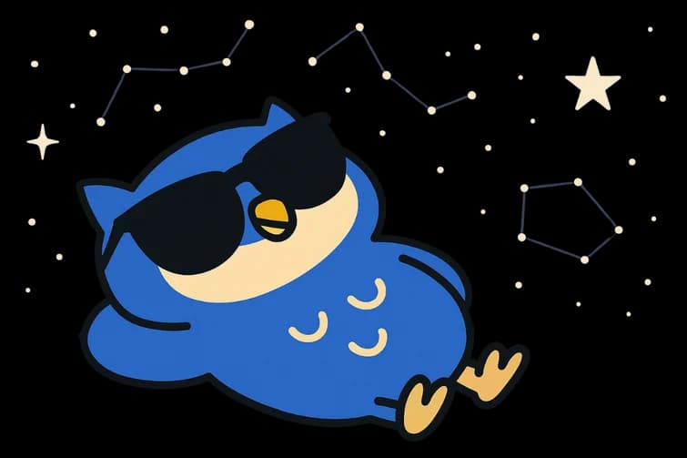 Darko stargazing in dark mode